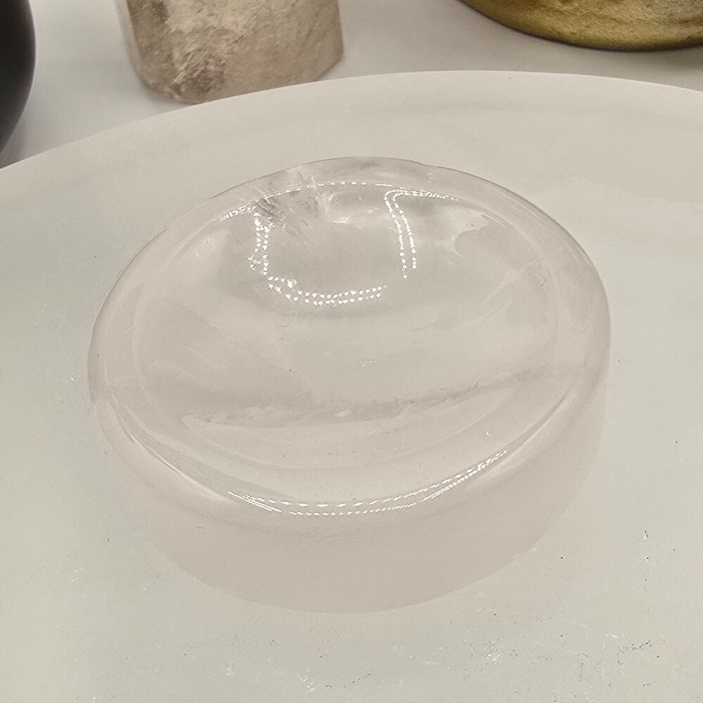Earth Clear/Light Pink Glass Accent Paperweight